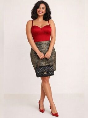Worthington Snake Print Pencil Skirt High Waist NWT Size 14